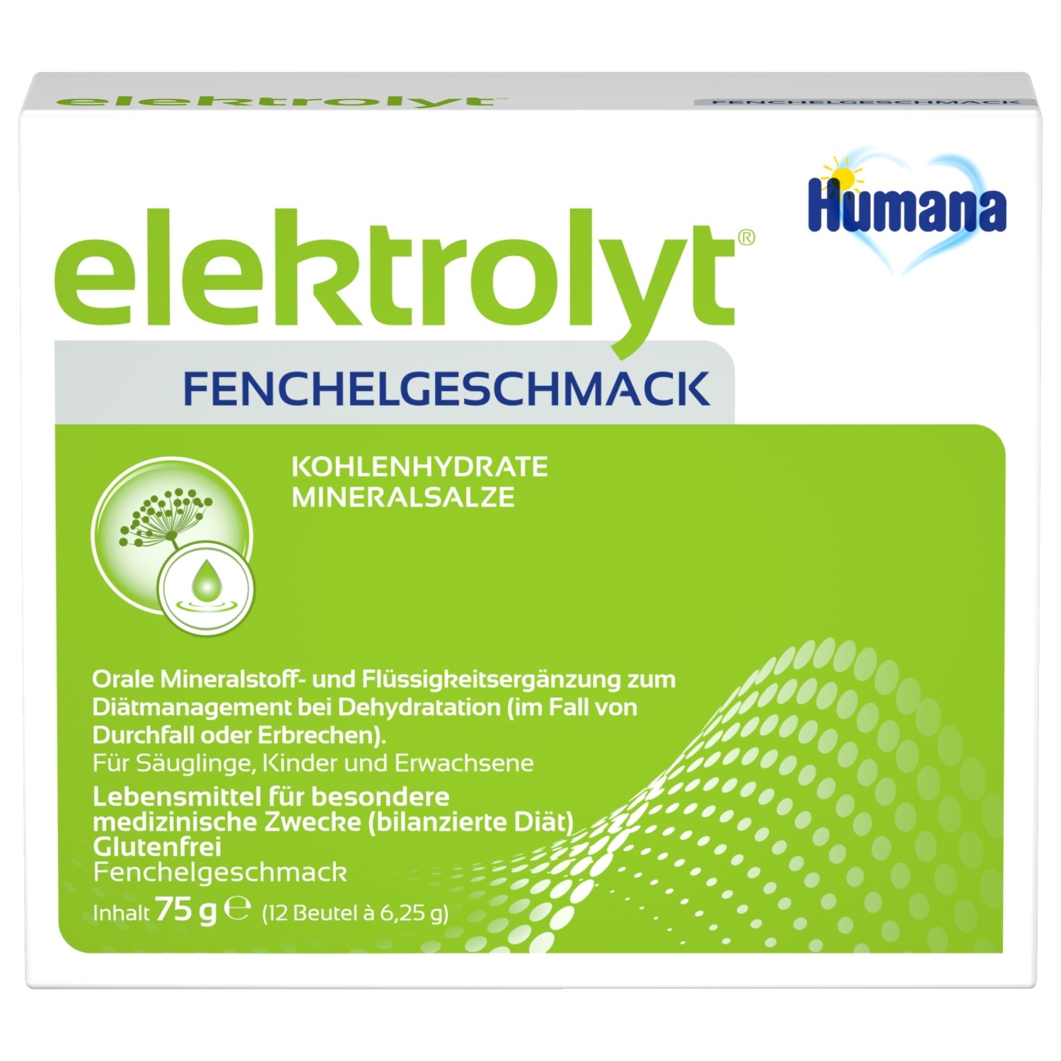 Humana Elektrolyt Fenchel bei Durchfall 75g 3D